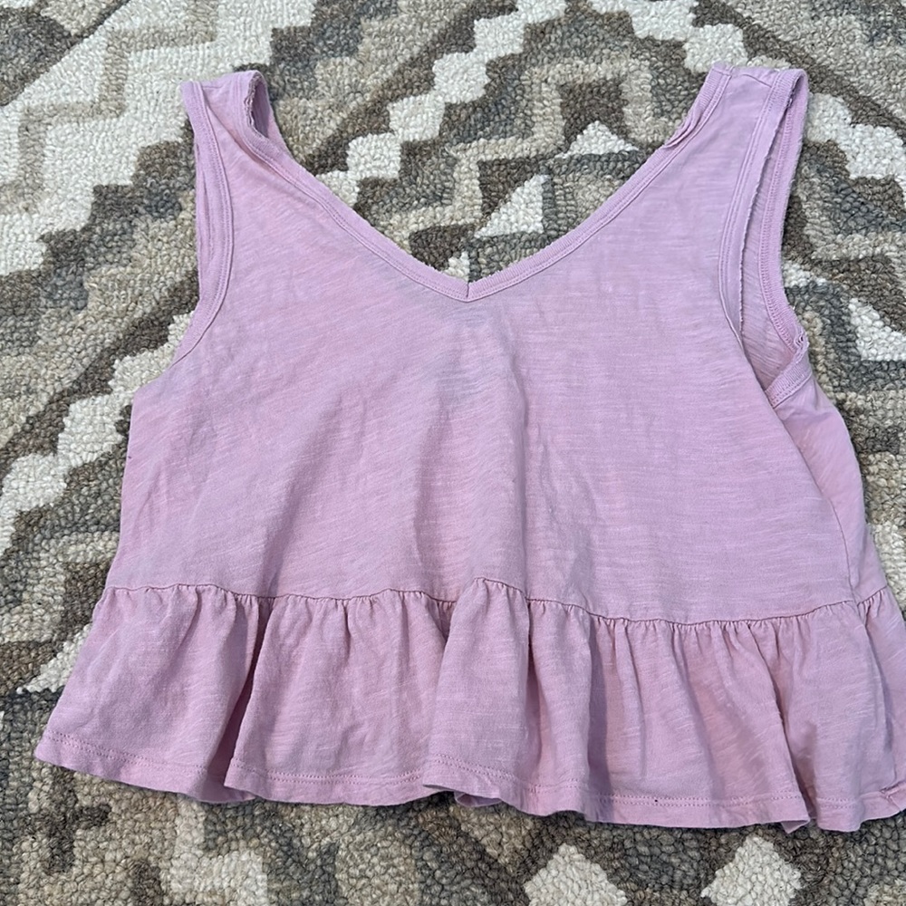 cute size small ruffle purple shirt